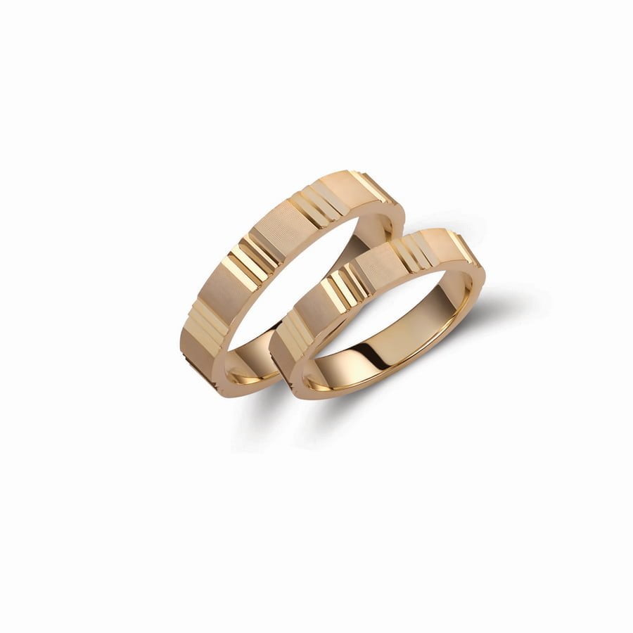 Βέρες Γάμου Valauro Edge 4.00mm 033C 3 Βέρες Γάμου Valauro Edge 4.00mm 033C