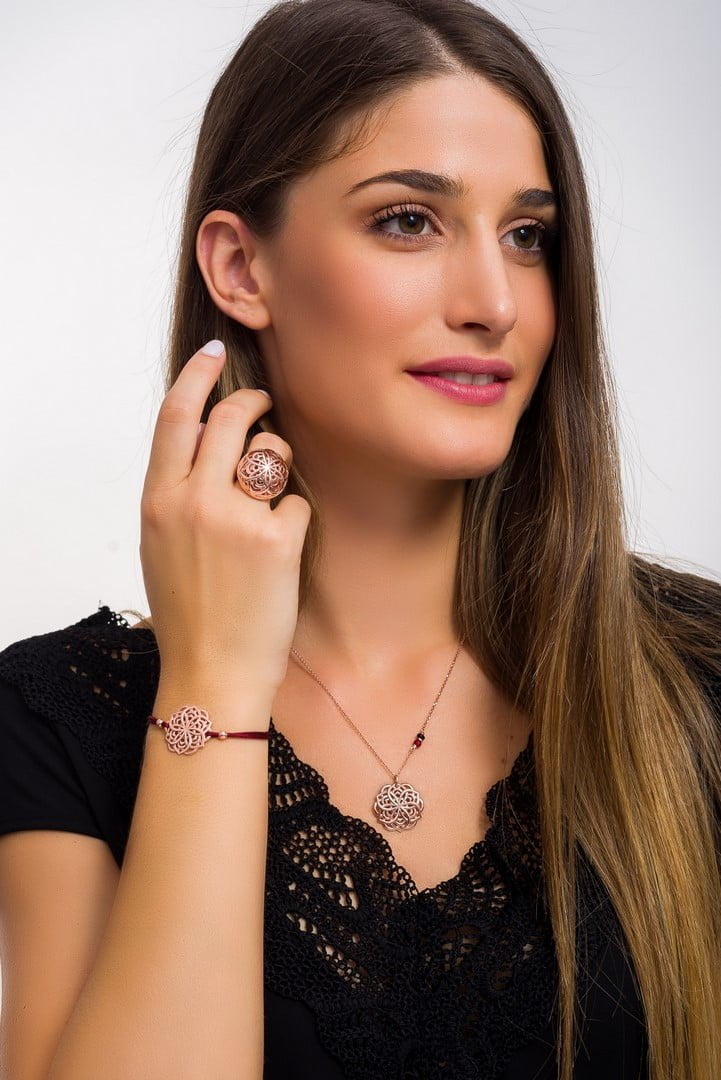 Βραχιόλι από ασήμι 925 mandala flower Ο3 708Ρ 4 Βραχιόλι από ασήμι 925 mandala flower Ο3 708Ρ - Image 2
