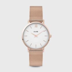 Ρολόι Cluse Minuit Mesh White - Rose Gold Colour CW0101203001