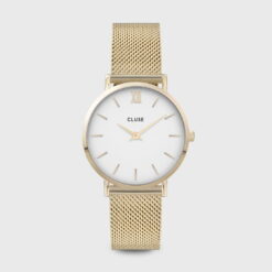 Ρολόι Cluse Minuit Mesh White - Gold Colour CW0101203007