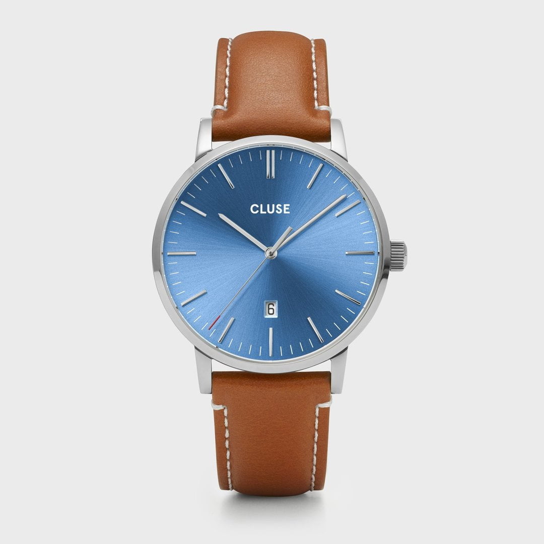 Cluse Aravis Leather Blue, Silver Colour 3 Cluse Aravis Leather Blue, Silver Colour
