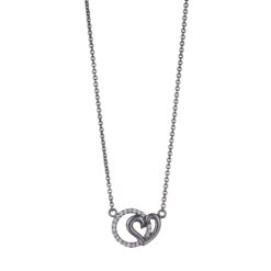 Κολιέ από ασήμι 925 με καρδιά λευκή Ο2 102Μ
