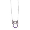 O2 104M1 purple Κολιέ από ασήμι 925 με κορόνα μωβ Ο2 104Μ watchbox.gr