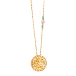 Alternative view of Κολιέ επίχρυσο mandala flower Ο2 704ΕΚ