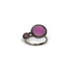 O8 412M black dark lilac Δαχτυλίδι ασήμι μοτίφ σμάλτο watchbox.gr