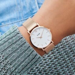 Alternative view of Ρολόι Cluse Minuit Mesh White - Rose Gold Colour CW0101203001