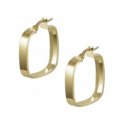 Σκουλαρίκια χρυσά τετράγωνοι κρίκοι 14K
