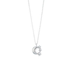 Κολιέ ασήμι 925 Moon And Stars φεγγάρι O1 112L