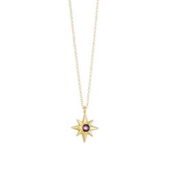 Κολιέ από ασήμι 925 Moon And Stars αστέρι μωβ O1 115L