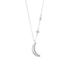 Κολιέ σε ασήμι 925 Moon And Stars φεγγάρι ασημί O2 111L