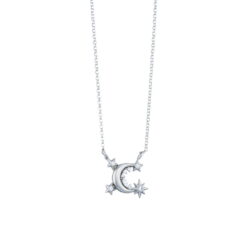 Κολιέ από ασήμι 925 Moon And Stars αστέρια ασημί O2 113L