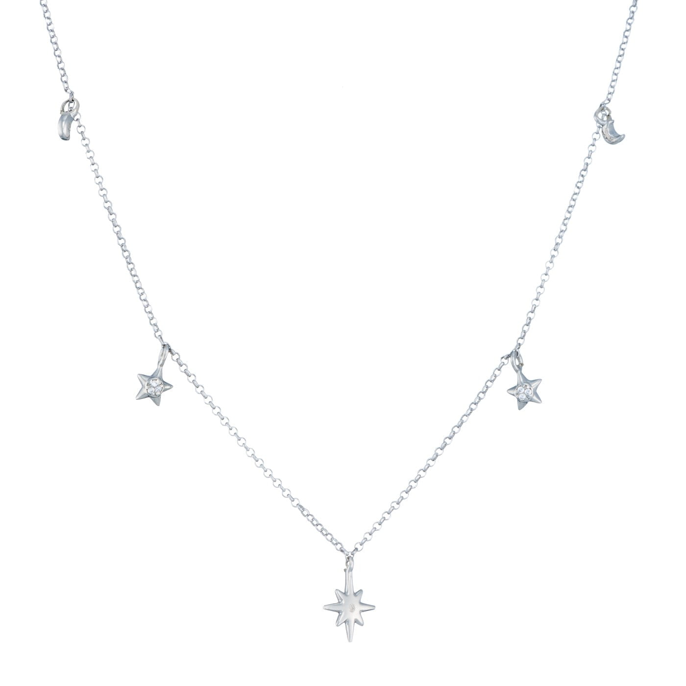 Κολιέ από ασήμι 925 Moon And Stars αλυσίδα ασημί O2 125L 3 Κολιέ από ασήμι 925 Moon And Stars αλυσίδα ασημί O2 125L