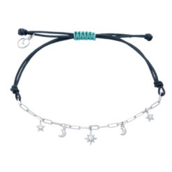 Βραχιόλι από ασήμι 925 Moon And Stars O3 117L1