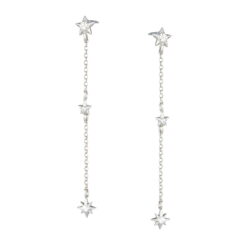 Σκουλαρίκια από ασήμι 925 Moon And Stars σε ασημί χρώμα O9 116L