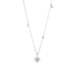 Κολιέ από ασήμι 925 Moon And Stars αλυσίδα ασημί O2 115L