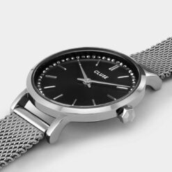CW10502 detail 1136x Ρολόι Cluse Boho Chic Petite Crystals Mesh Black - Silver Colour CW10502 watchbox.gr