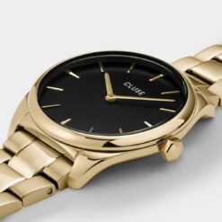 CW11208 detail 1136x Ρολόι Cluse Féroce Petite Steel Black - Gold Colour CW11208 watchbox.gr