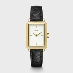 Ρολόι Cluse Fluette Leather Black Lizard - Gold Colour CW11504