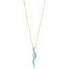 O2 421K sky blue white Κολιέ από ασήμι 925 κύμα με γαλάζιο σμάλτο και ζιργκόν Ο2 421Κ2 watchbox.gr