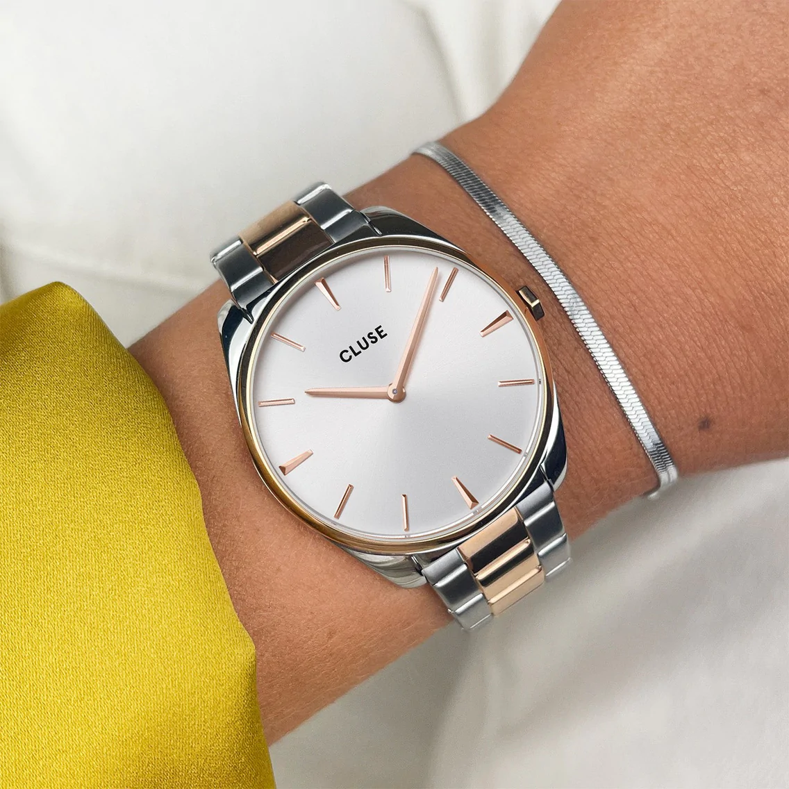 Ρολόι Cluse Féroce Steel White Rose Gold Silver Colour CW11104 4 Ρολόι Cluse Féroce Steel White Rose Gold Silver Colour CW11104 - Image 2