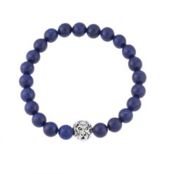 Ανδρικό βραχιόλι με ημιπολύτιμες πέτρες lapis lazuli SSD4886BL