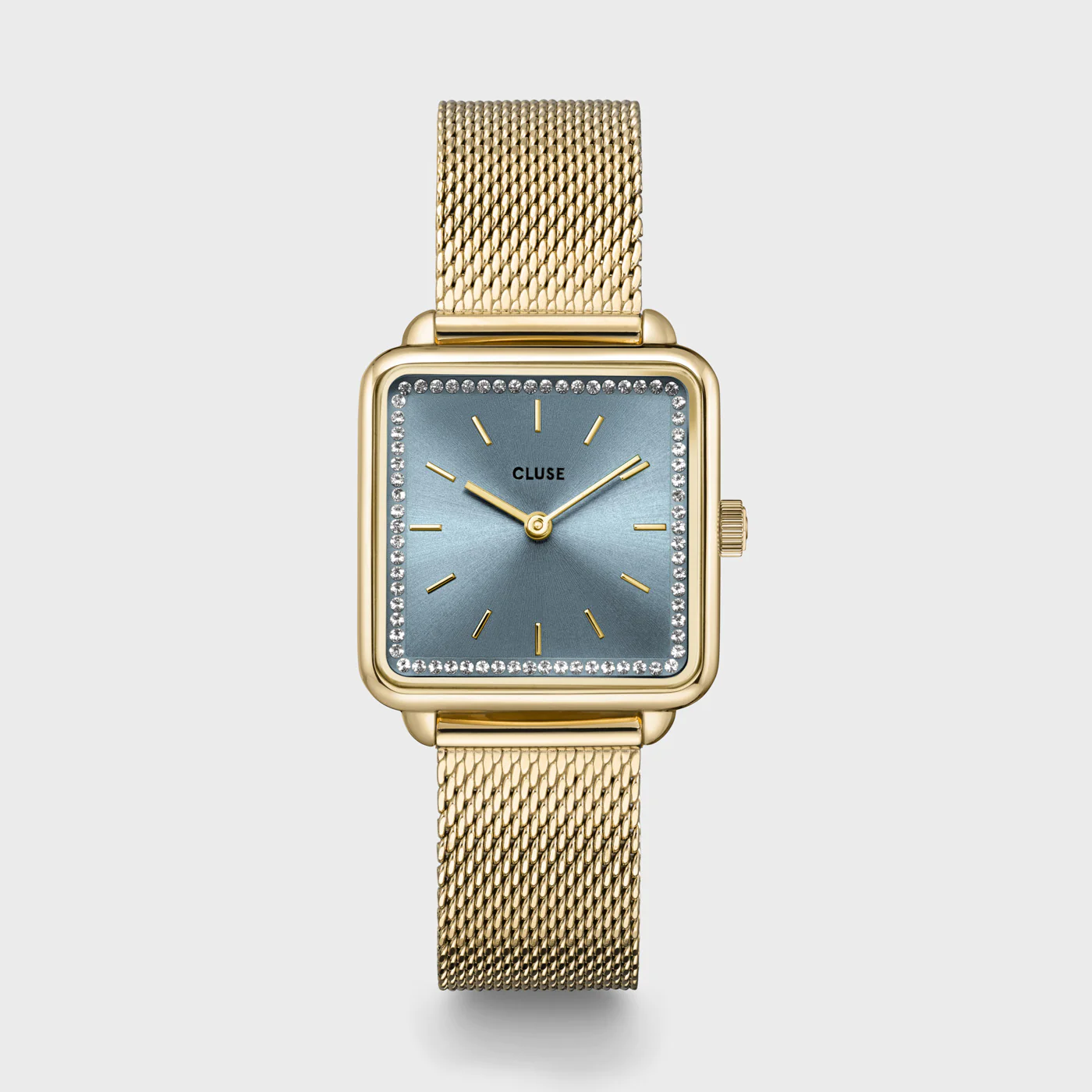 Ρολόι Cluse La Tétragone Mesh Stones Light Blue - Gold Colour CW10310 3 Ρολόι Cluse La Tétragone Mesh Stones Light Blue - Gold Colour CW10310