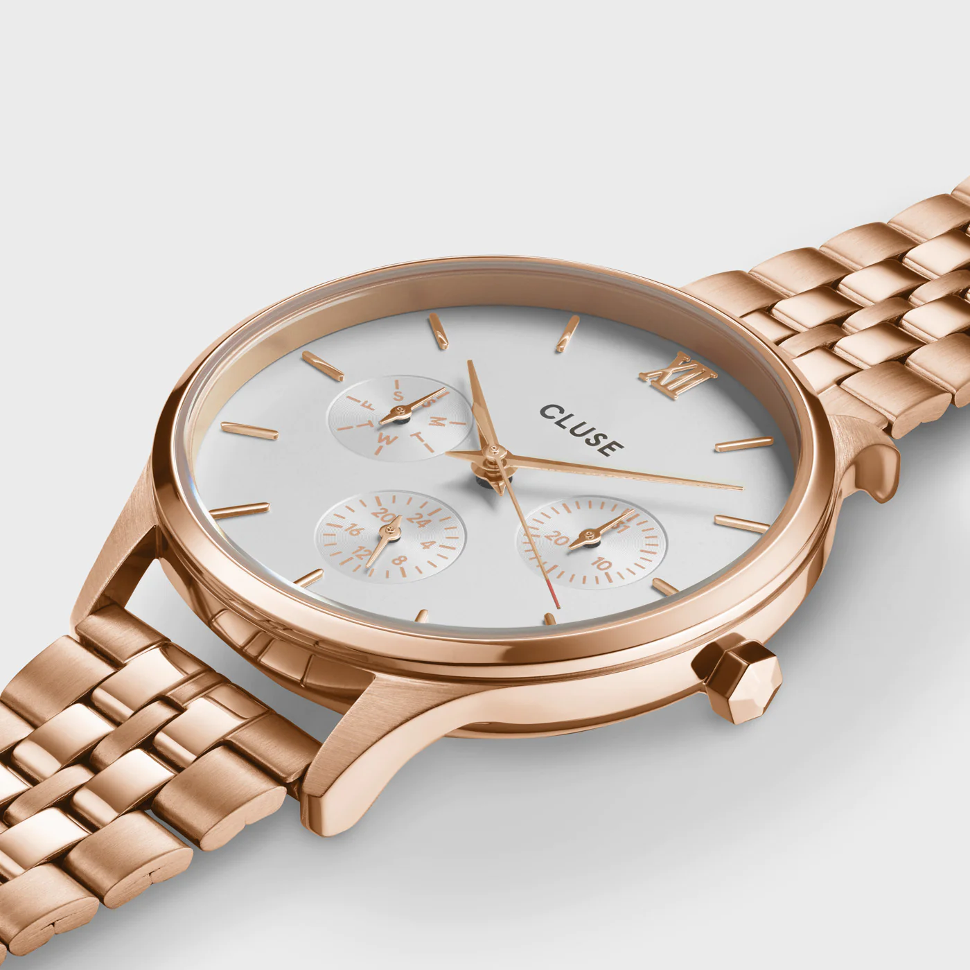 Ρολόι Cluse Minuit Multifunction White Steel - Rose Gold Colour CW10702 5 Ρολόι Cluse Minuit Multifunction White Steel - Rose Gold Colour CW10702 - Image 3
