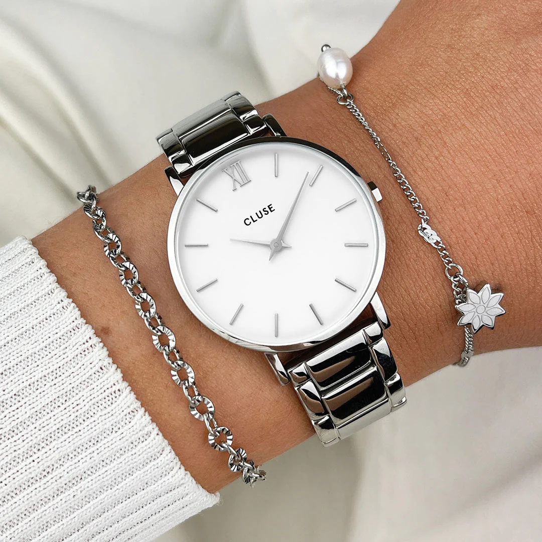 Ρολόι Cluse Minuit White Silver Colour CW0101203026 4 Ρολόι Cluse Minuit White Silver Colour CW0101203026 - Image 2