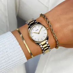 Ρολόι Cluse Féroce Mini Steel White Biocolour CW11708 7 wristshot CW11708 square Ρολόι Cluse Féroce Mini Steel White Biocolour CW11708 watchbox.gr