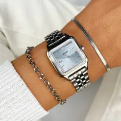 Ρολόι Cluse Gracieuse Steel Light Blue Silver Colour CW11904 7 wristshot CW11806 square Ρολόι Cluse Gracieuse Steel Light Blue Silver Colour CW11904 watchbox.gr