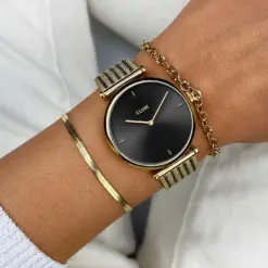 Alternative view of Ρολόι Cluse Triomphe Mesh Black - Gold Colour CW10403