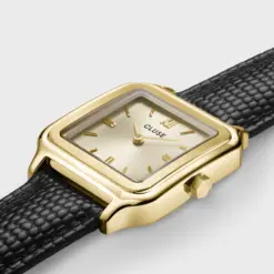 CW11903 detail Ρολόι Cluse Gracieuse Leather Black Lizard Gold Colour CW11903 watchbox.gr