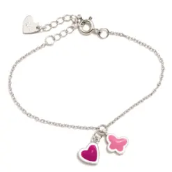 Βραχιόλι παιδικό από ασήμι 925 με καρδιά Agatha Ruiz de La Prada