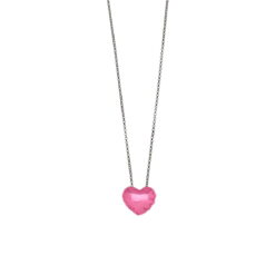 Κολιέ heart balloon από ασήμι 925 με magenta νανοκεραμική βαφή 02 551Ν
