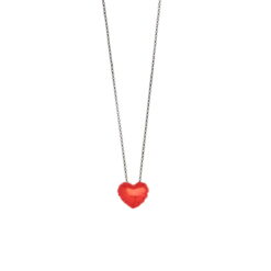 Κολιέ heart balloon από ασήμι 925 με κόκκινη νανοκεραμική βαφή 02 551Ν
