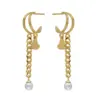 Σκουλαρίκια Victoria Cruz από ασήμι 925 με καρδιές A4751-OODT 2 sincerely gold plated doble hoop earring with heart and pearl conv Σκουλαρίκια Victoria Cruz από ασήμι 925 με καρδιές A4751-OODT watchbox.gr