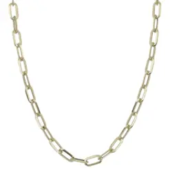 Γυναικείο κολιέ χρυσό paperclip 14K κρίκοι