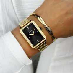 Alternative view of Ρολόι Cluse Fluette All Steel - Circular Texture Black - Gold Colour