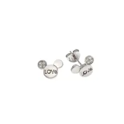 Σκουλαρίκια καρφωτά από ασήμι 925 "Love Mickey"