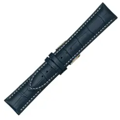 Δερμάτινο λουράκι κροκό WATCHBOX μπλε 18mm - 24mm