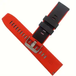 Σιλικόνης λουράκι Watchbox μαύρο - κόκκινο 22mm