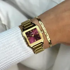 CW11812 SQ Ρολόι Cluse Gracieuse Petite Steel, Dark Cherry, Gold Colour CW11812 watchbox.gr