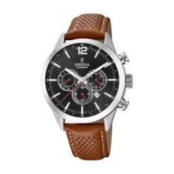 Festina Ανδρικό Ρολόι Χρονογράφος με δερμάτινο λουράκι F20542/6