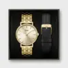 2024 ecom website PDP images giftbox images FW249 Ρολόι Cluse Gift Box Pavane Petite Steel Watch Gold & Black Leather Strap - Gold Colour CG14801 watchbox.gr