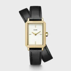 Ρολόι Cluse Fluette Double Leather Black Gold Colour CW11513