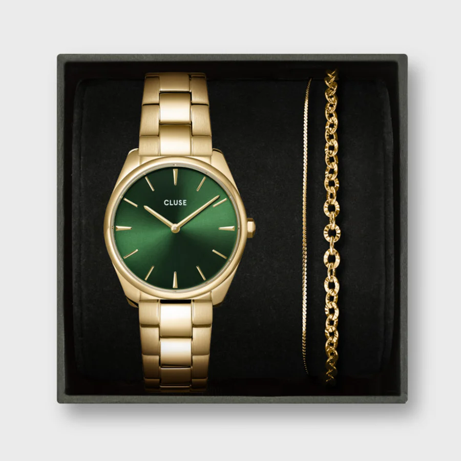 Ρολόι Cluse Gift Box Féroce Petite Steel Watch and Double Chain Bracelet CG11201 3 Ρολόι Cluse Gift Box Féroce Petite Steel Watch and Double Chain Bracelet CG11201
