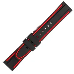 Σιλικόνης λουράκι Watchbox μαύρο - κόκκινο
