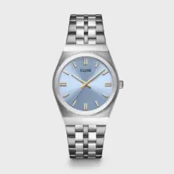 Ρολόι Cluse Retro 70's Steel, Light Blue, Silver Colour CW35102