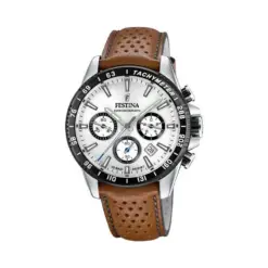 Festina Ανδρικό Ρολόι Χρονογράφος με δερμάτινο λουράκι F20561/1