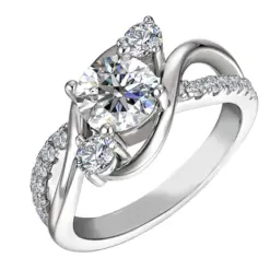 Γυναικείο δαχτυλίδι Brizzling με πέτρες Moissanite -BMR109